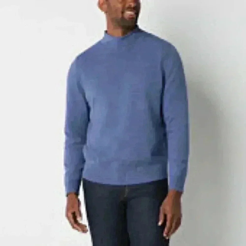 Nordstrom Merino Wool Blue Turtleneck Sweater